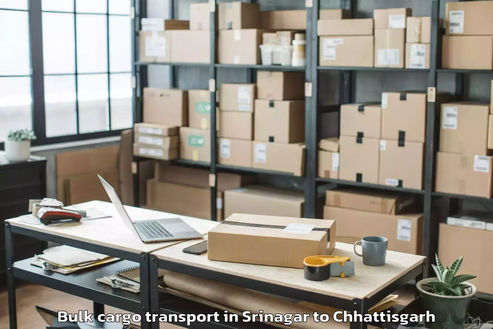 Trusted Srinagar to Sarangarh Bulk Cargo Transport